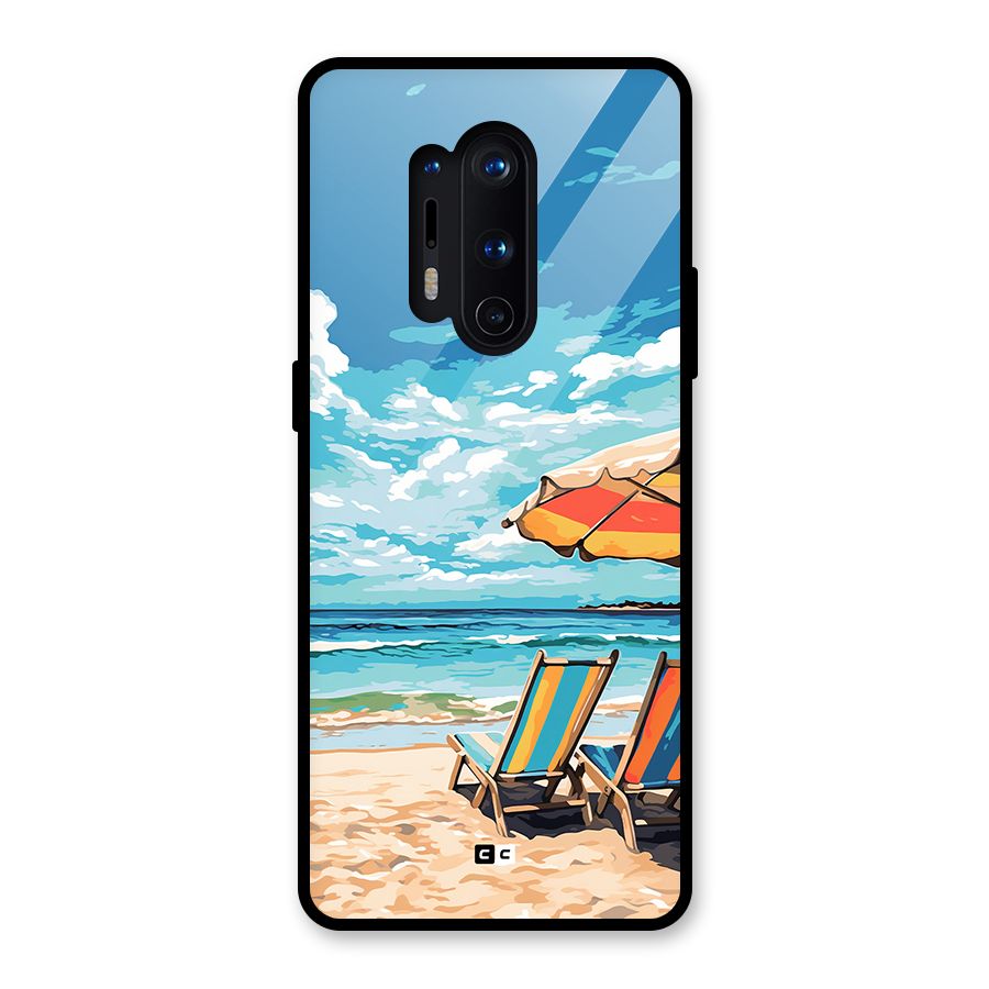 Sunny Beach Glass Back Case for OnePlus 8 Pro