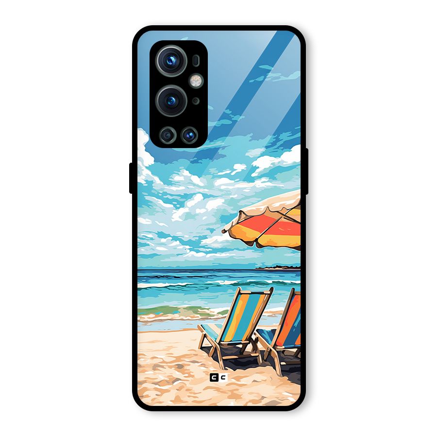 Sunny Beach Glass Back Case for OnePlus 9 Pro