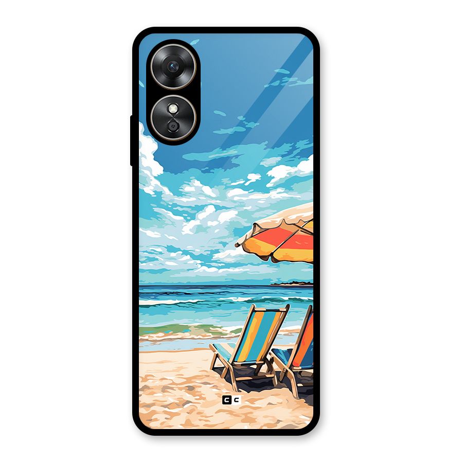 Sunny Beach Glass Back Case for Oppo A17