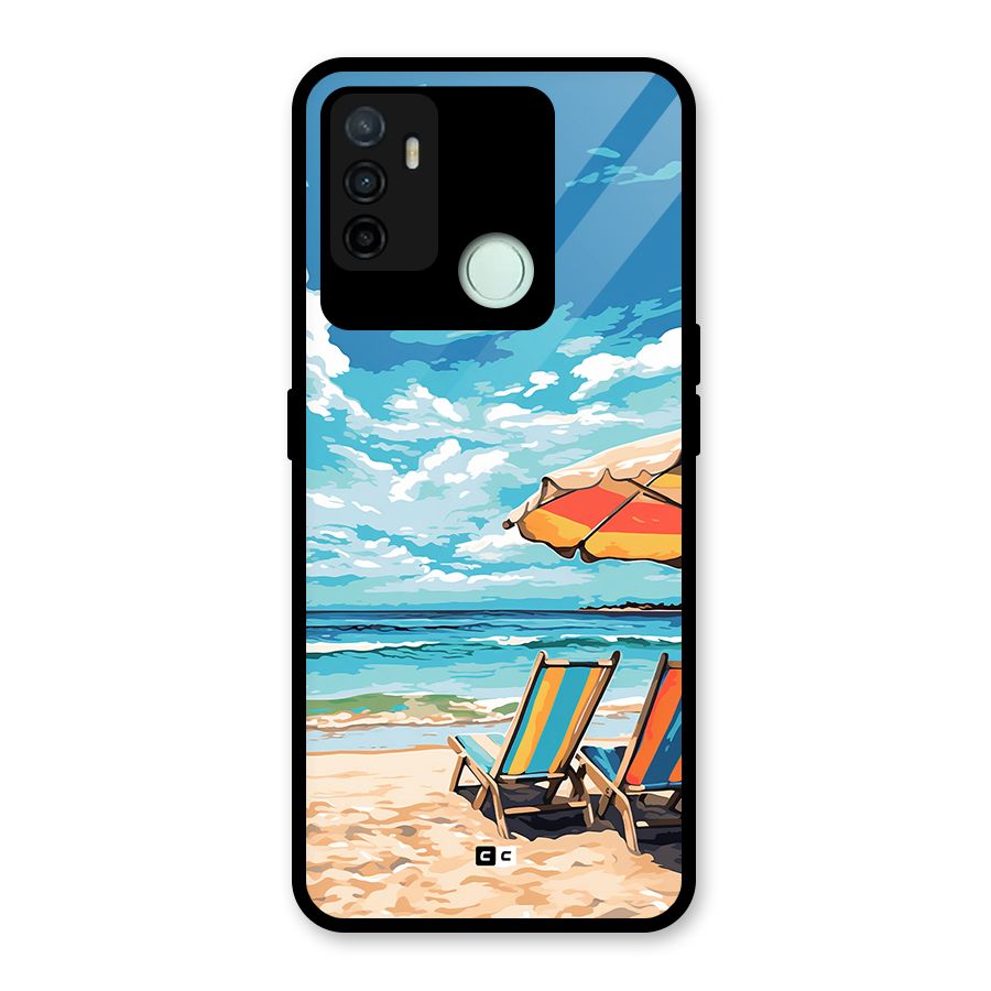Sunny Beach Glass Back Case for Oppo A53