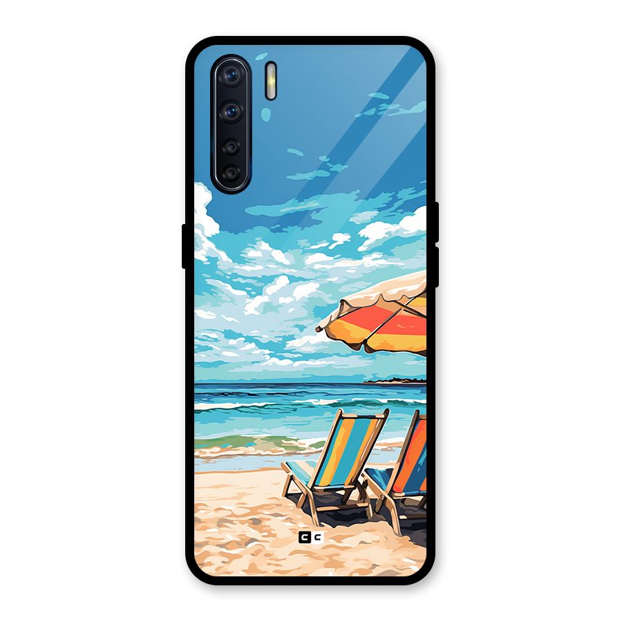 Sunny Beach Glass Back Case for Oppo F15