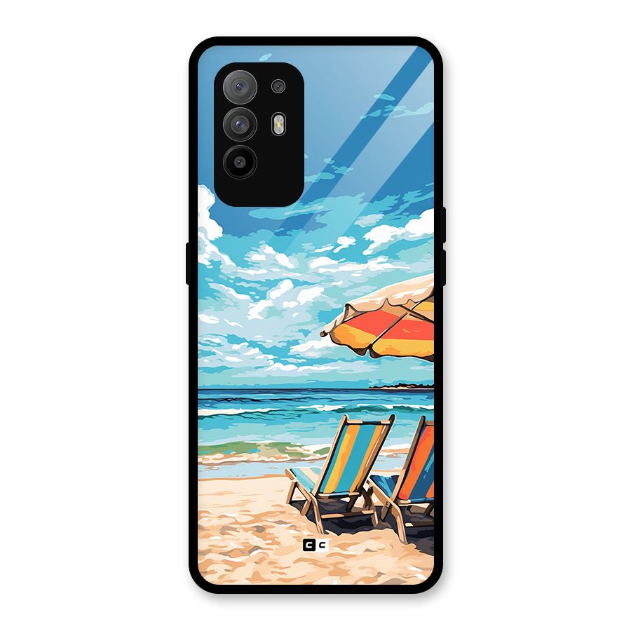 Sunny Beach Glass Back Case for Oppo F19 Pro Plus 5G