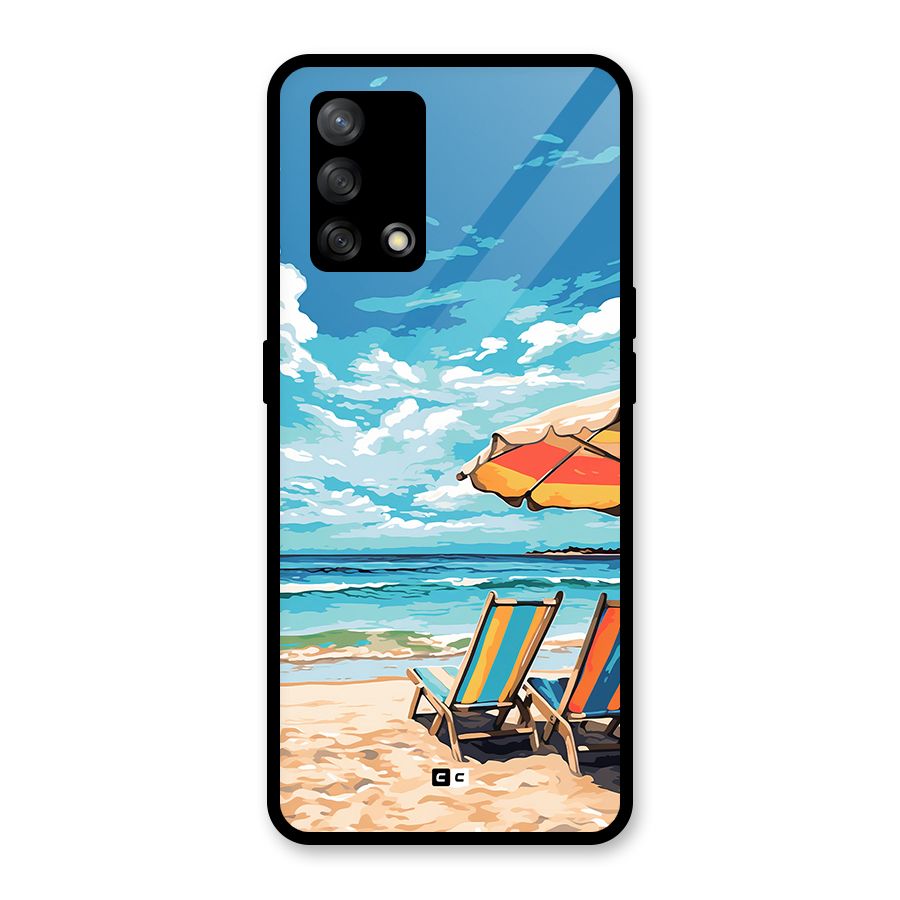 Sunny Beach Glass Back Case for Oppo F19s