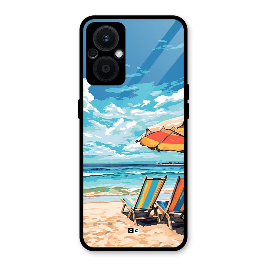 Sunny Beach Glass Back Case for Oppo F21s Pro 5G
