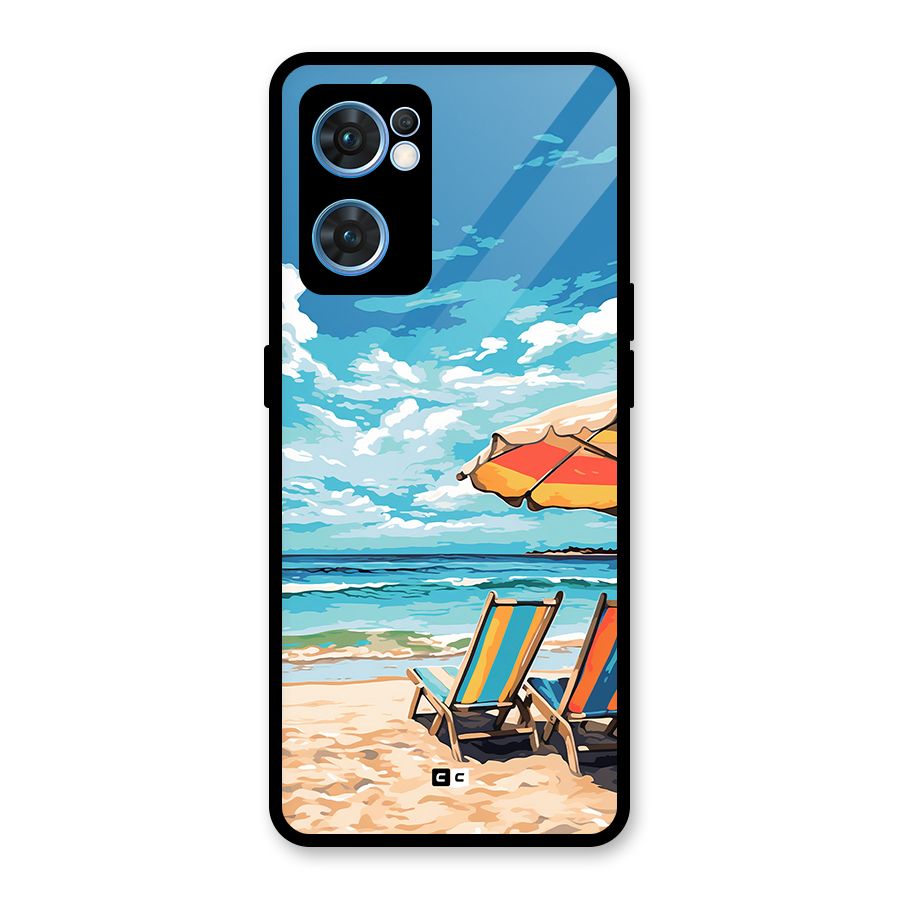 Sunny Beach Glass Back Case for Oppo Reno7 5G