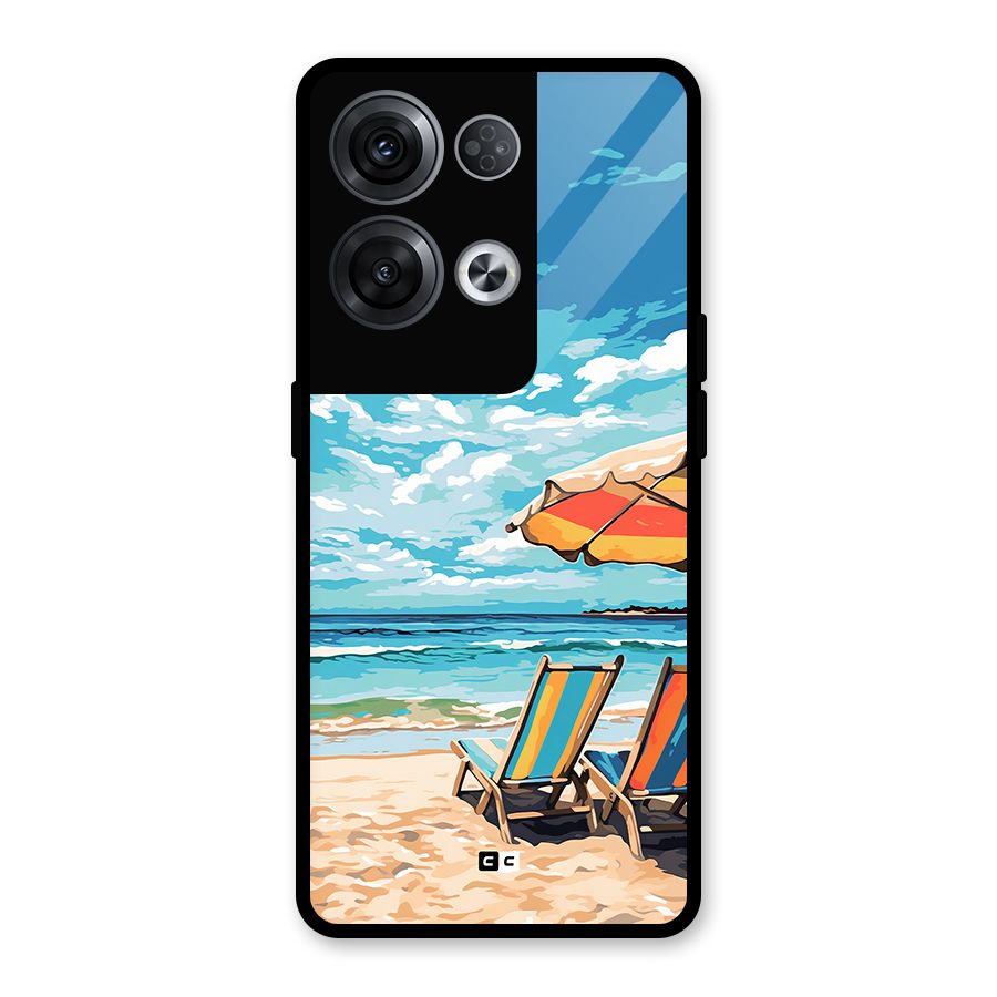 Sunny Beach Glass Back Case for Oppo Reno8 Pro 5G