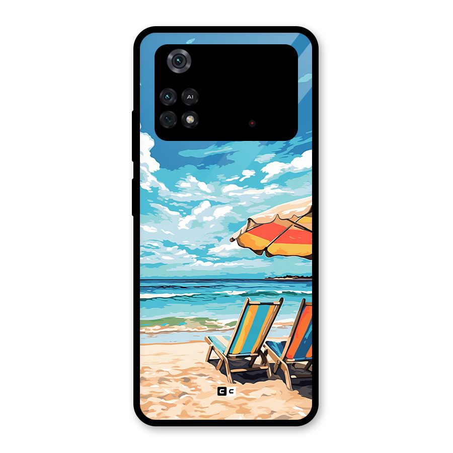 Sunny Beach Glass Back Case for Poco M4 Pro 4G
