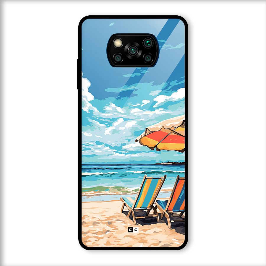 Sunny Beach Glass Back Case for Poco X3