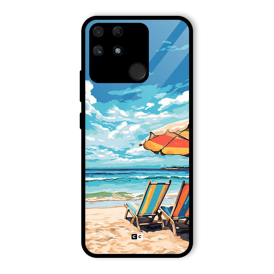 Sunny Beach Glass Back Case for Realme Narzo 50A
