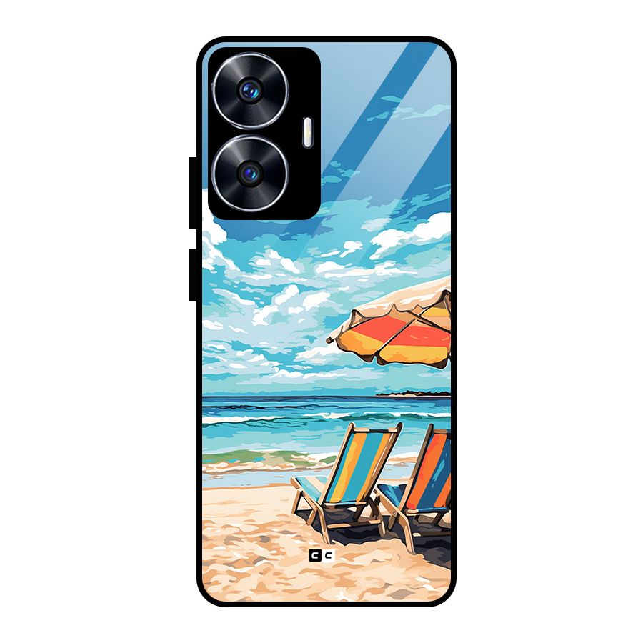 Sunny Beach Glass Back Case for Realme Narzo N55
