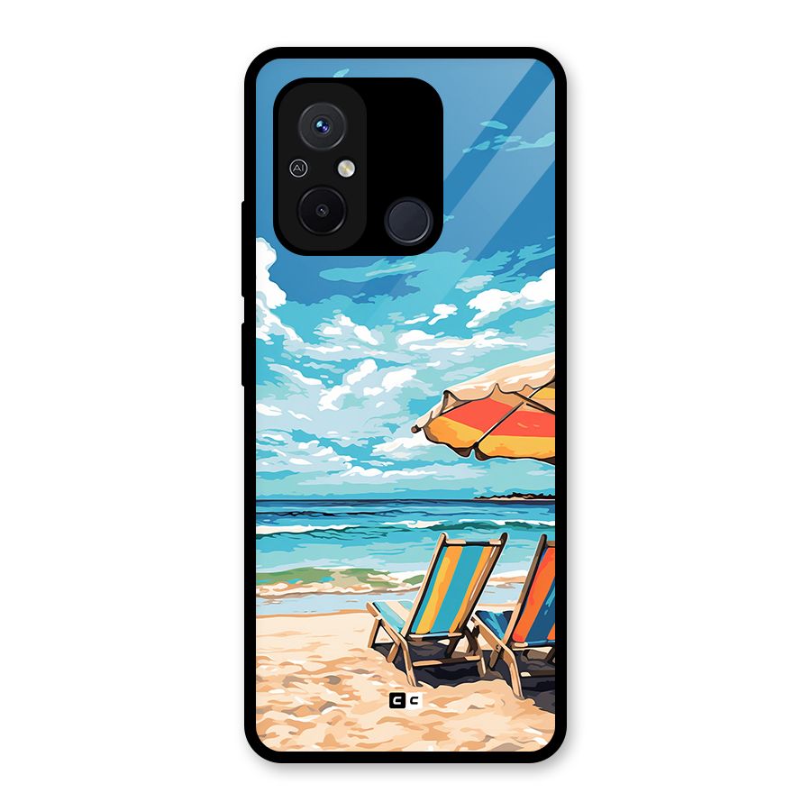 Sunny Beach Glass Back Case for Redmi 12C