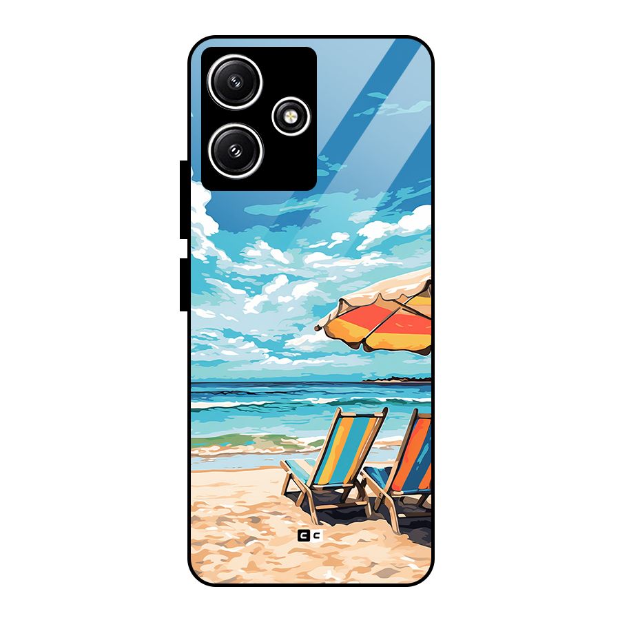 Sunny Beach Glass Back Case for Redmi 12 5G