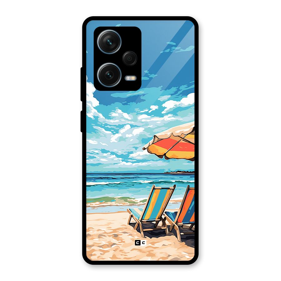 Sunny Beach Glass Back Case for Redmi Note 12 Pro Plus 5G