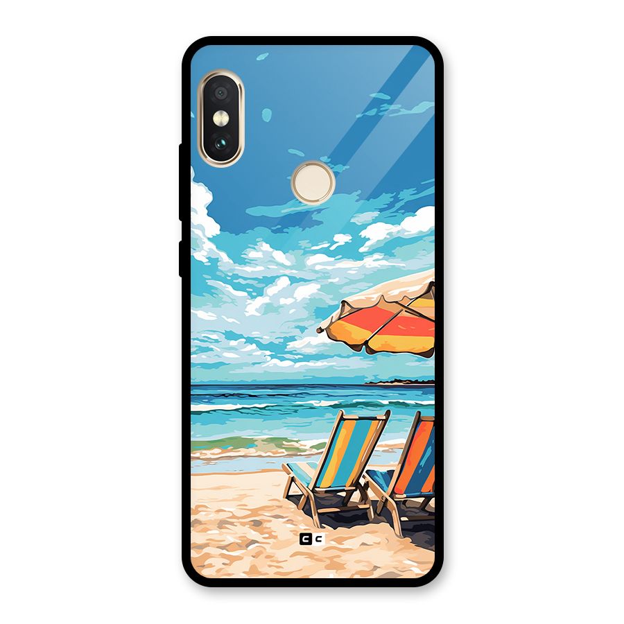 Sunny Beach Glass Back Case for Redmi Note 5 Pro