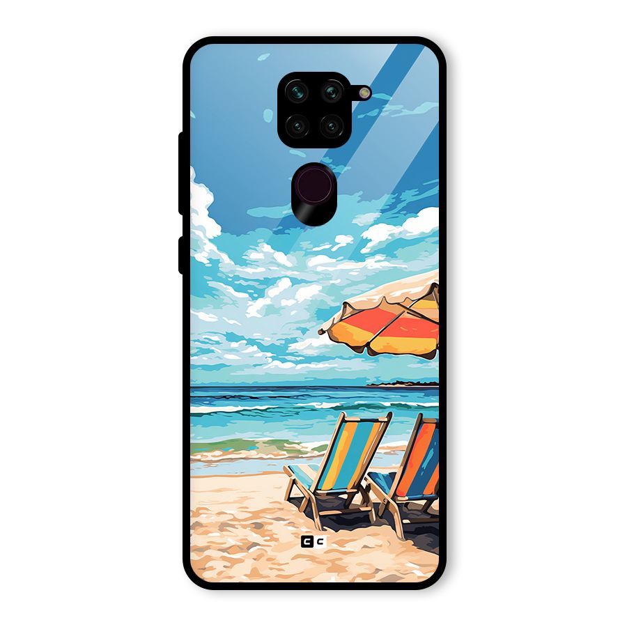 Sunny Beach Glass Back Case for Redmi Note 9