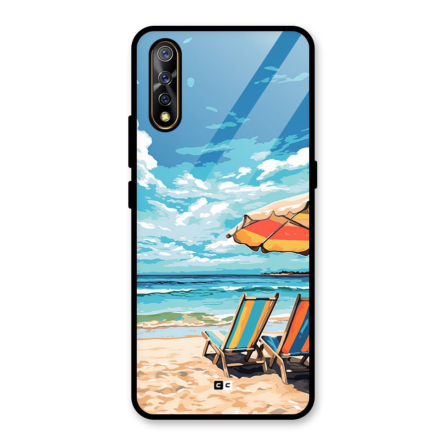 Sunny Beach Glass Back Case for Vivo S1