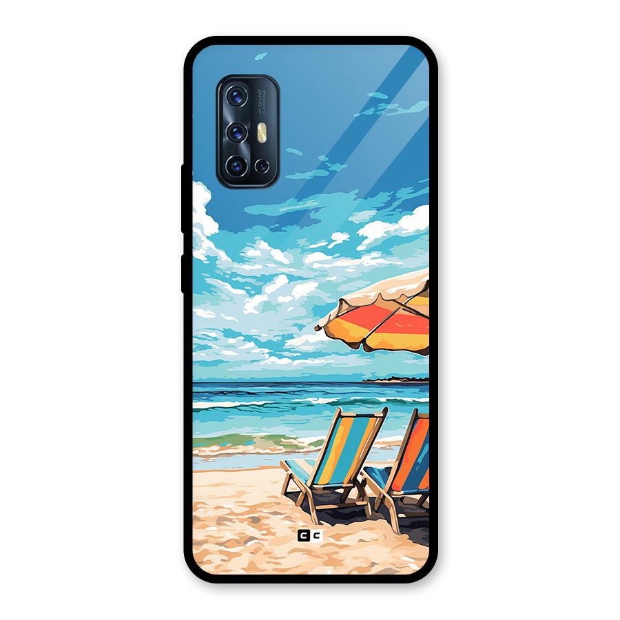 Sunny Beach Glass Back Case for Vivo V17