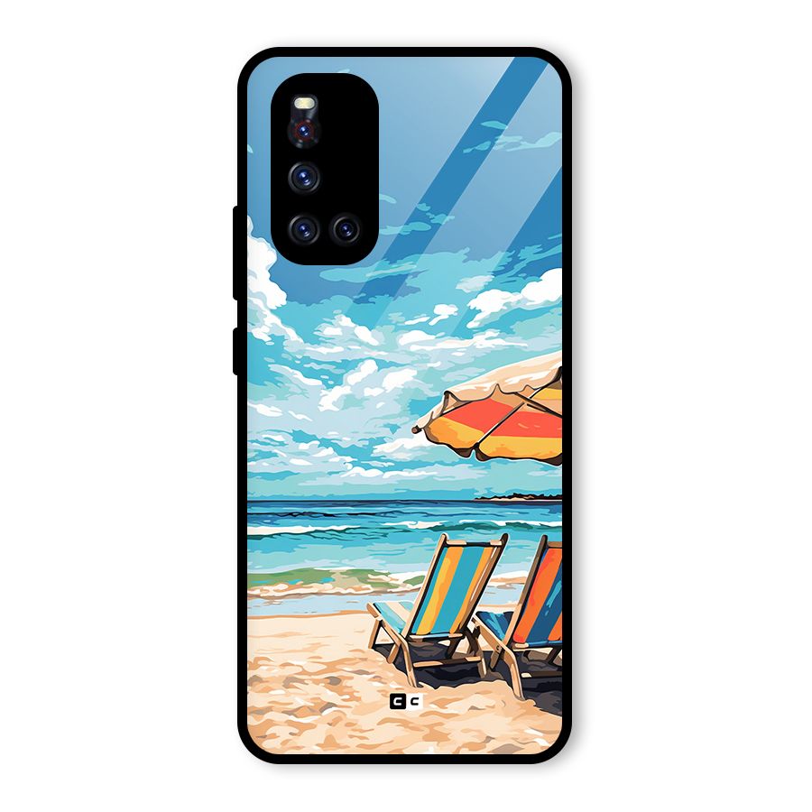 Sunny Beach Glass Back Case for Vivo V19