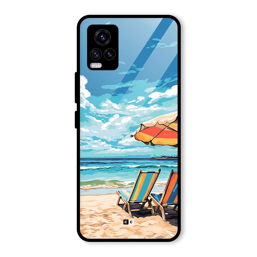 Sunny Beach Glass Back Case for Vivo V20