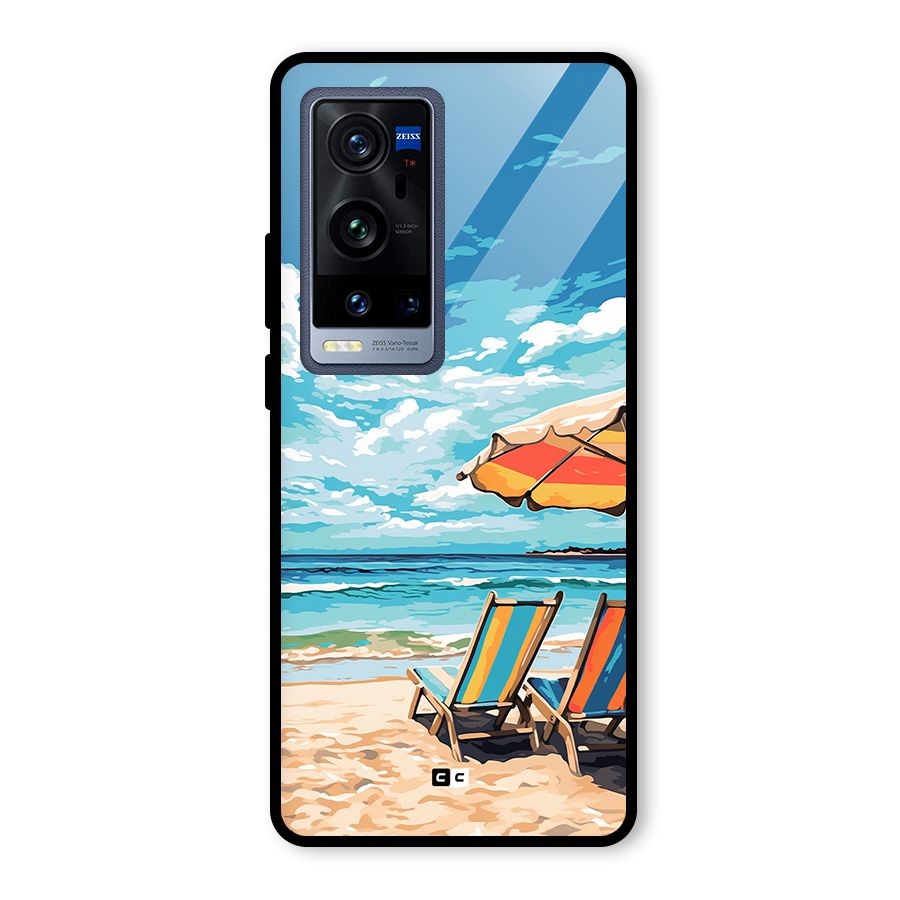 Sunny Beach Glass Back Case for Vivo X60 Pro Plus