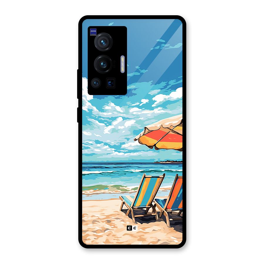 Sunny Beach Glass Back Case for Vivo X70 Pro
