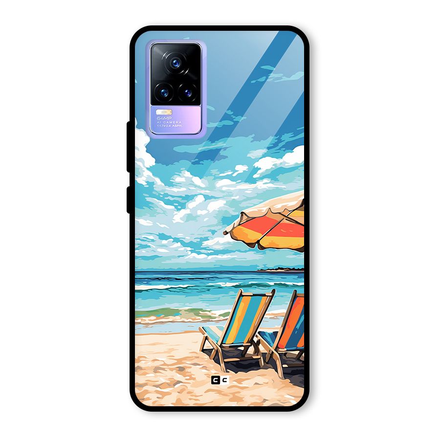 Sunny Beach Glass Back Case for Vivo Y73