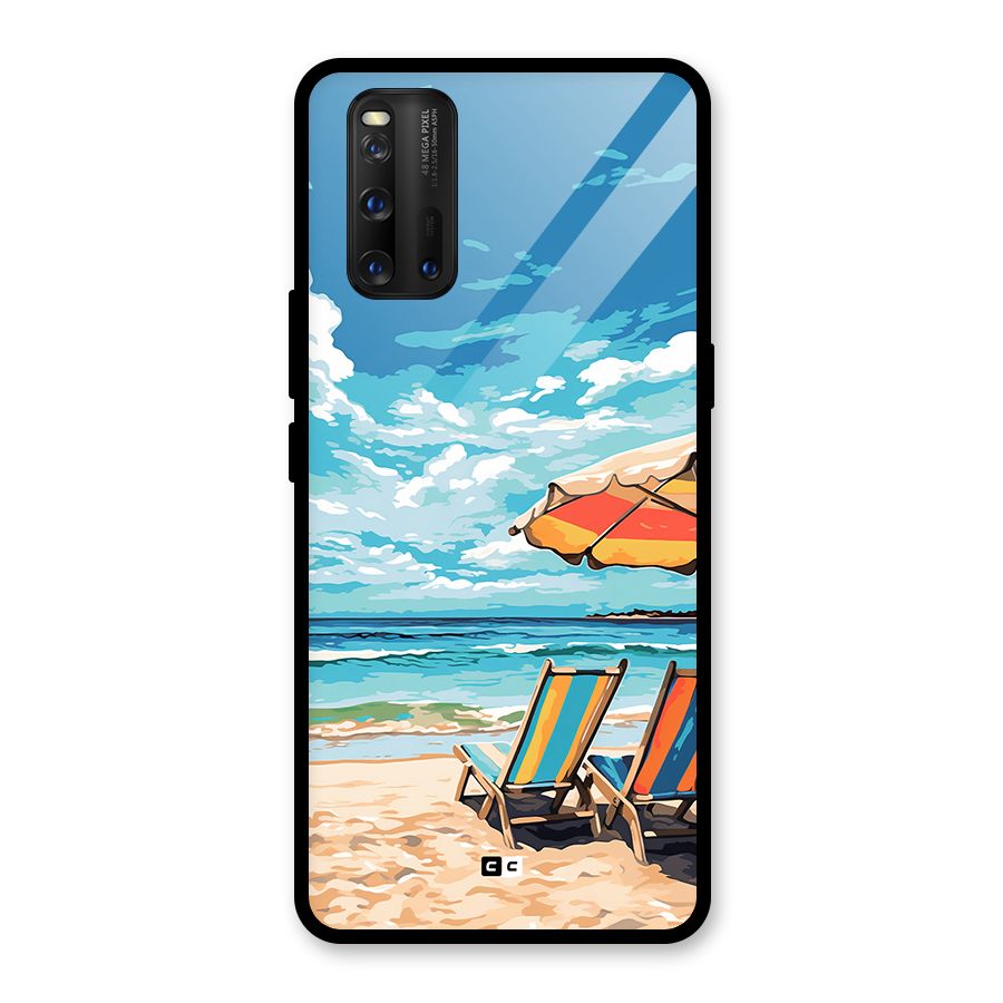 Sunny Beach Glass Back Case for Vivo iQOO 3