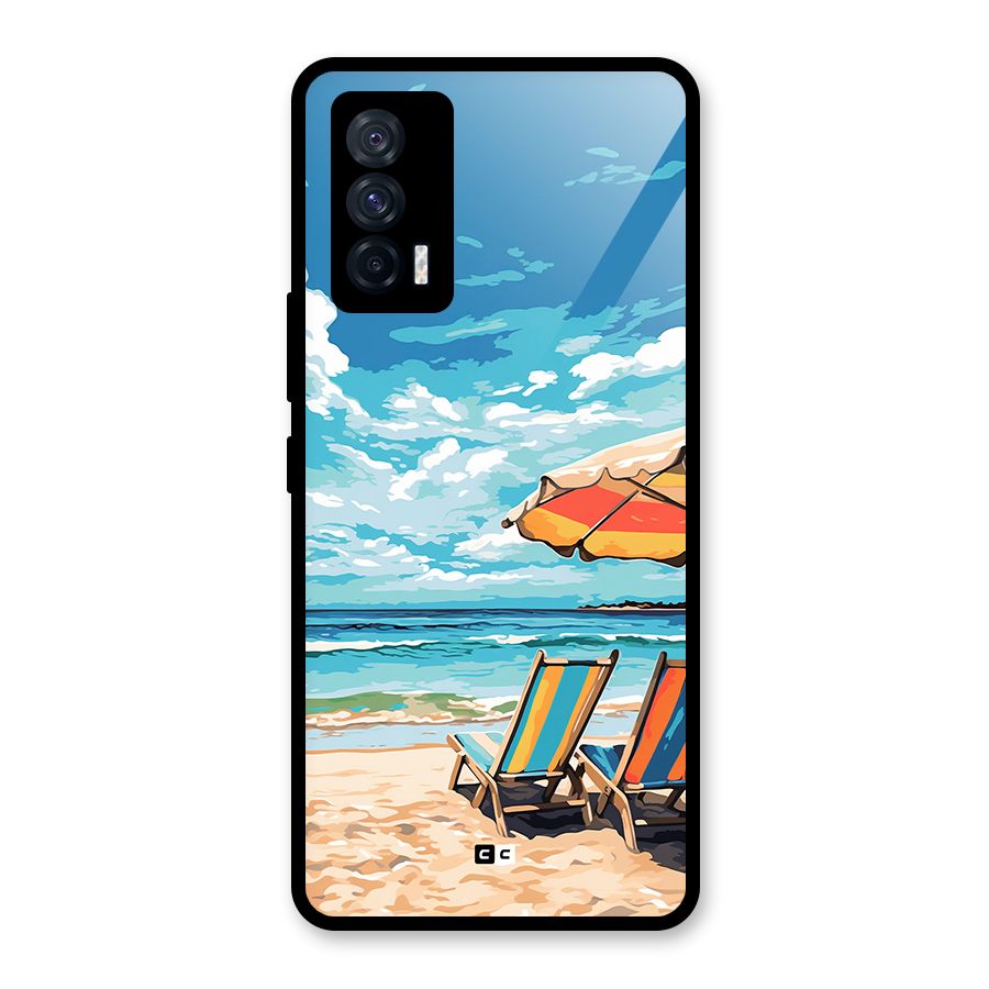 Sunny Beach Glass Back Case for Vivo iQOO 7 5G