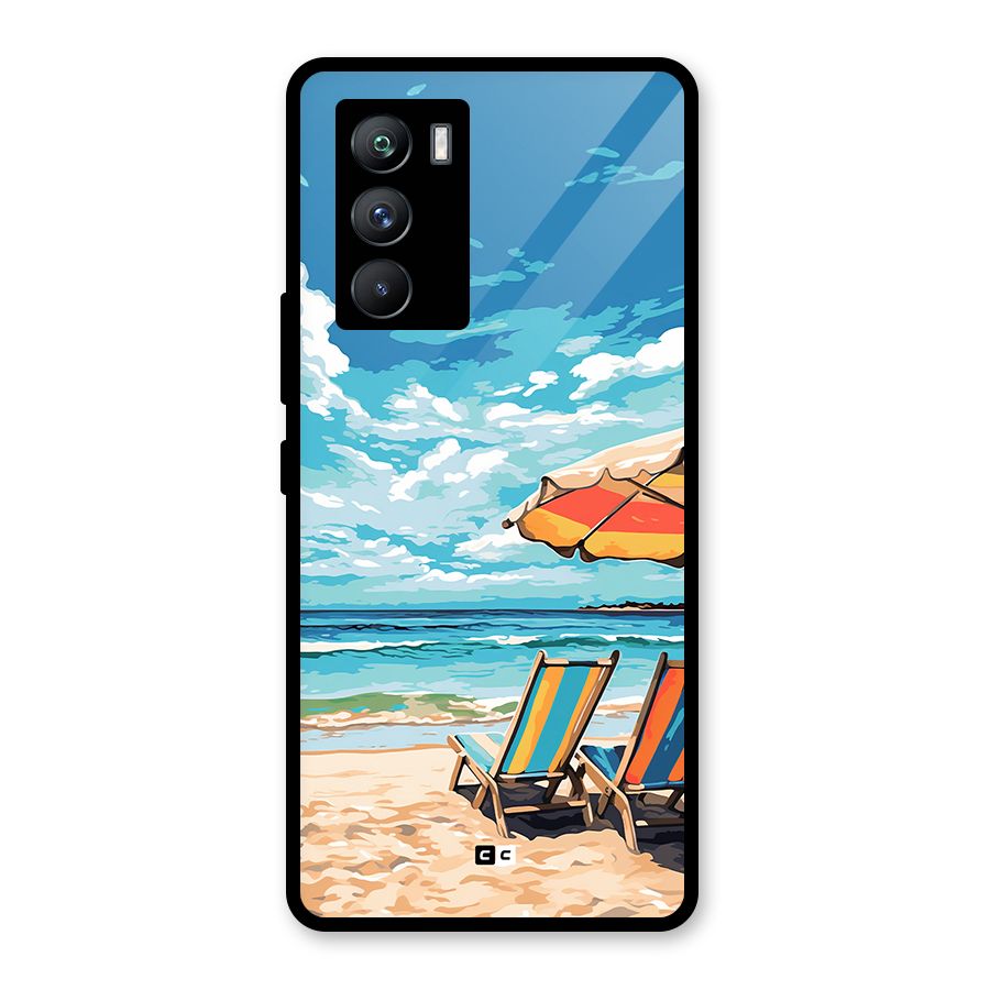 Sunny Beach Glass Back Case for Vivo iQOO 9 SE