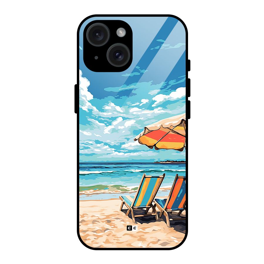 Sunny Beach Glass Back Case for iPhone 15