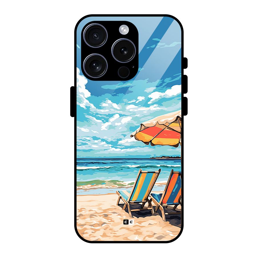 Sunny Beach Glass Back Case for iPhone 15 Pro