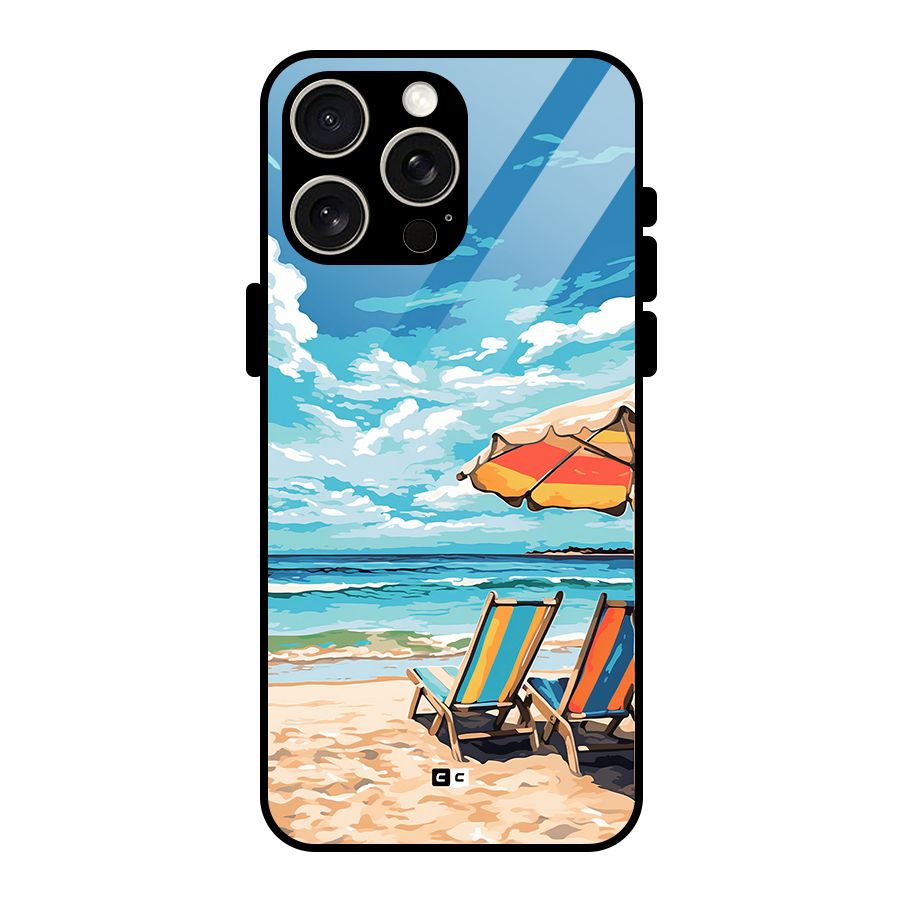 Sunny Beach Glass Back Case for iPhone 15 Pro Max