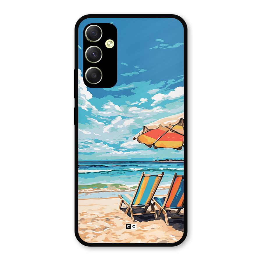 Sunny Beach Metal Back Case for Galaxy A34