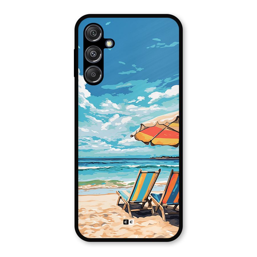 Sunny Beach Metal Back Case for Galaxy M34 5G