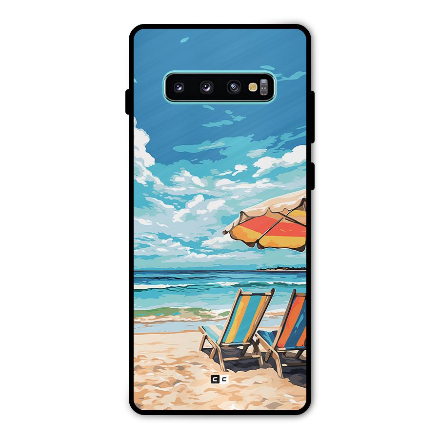 Sunny Beach Metal Back Case for Galaxy S10 Plus