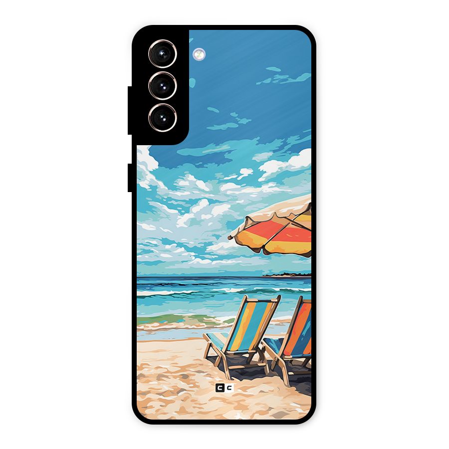 Sunny Beach Metal Back Case for Galaxy S21 Plus