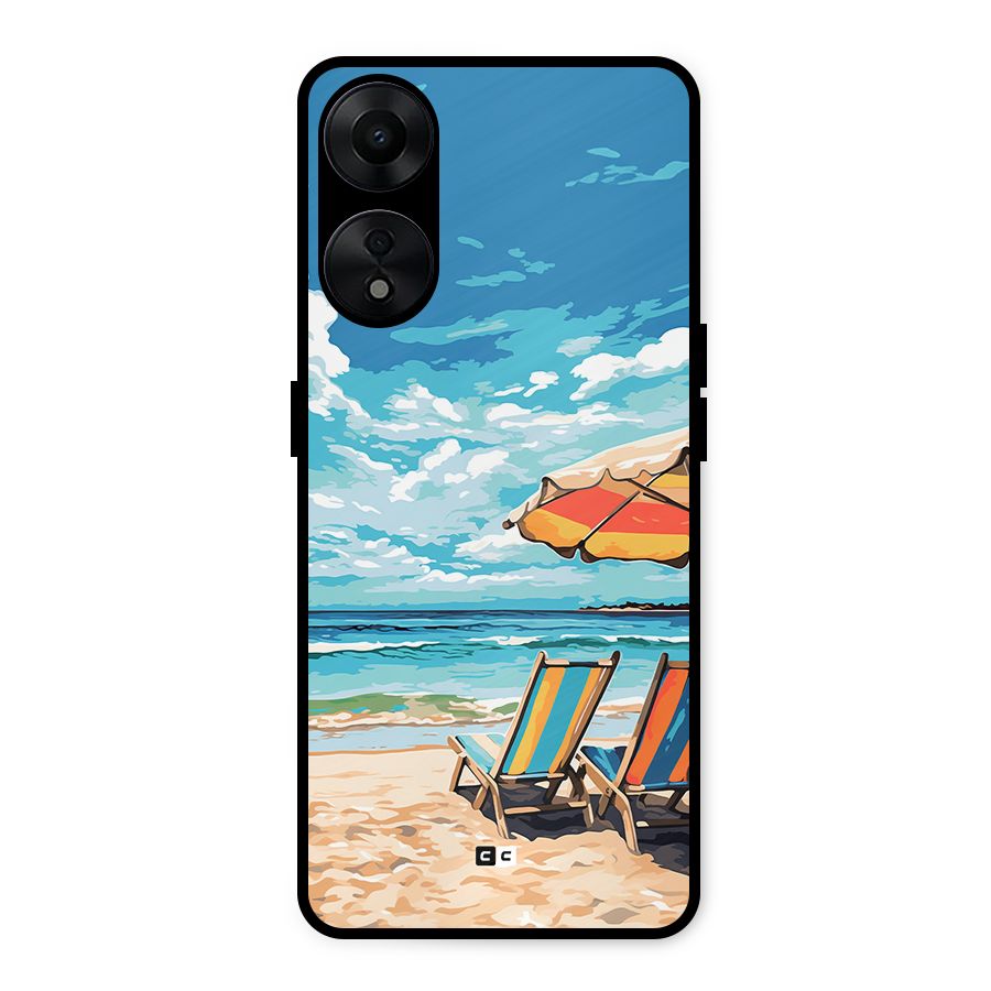 Sunny Beach Metal Back Case for Oppo A78 5G