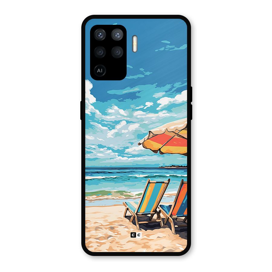 Sunny Beach Metal Back Case for Oppo F19 Pro