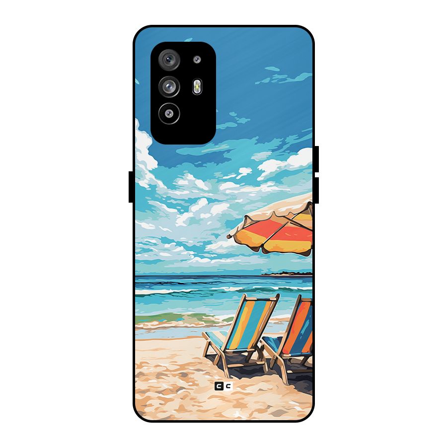 Sunny Beach Metal Back Case for Oppo F19 Pro Plus 5G
