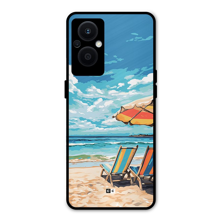 Sunny Beach Metal Back Case for Oppo F21 Pro 5G