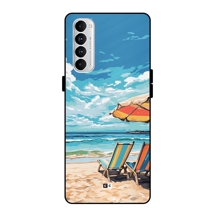 Sunny Beach Metal Back Case for Oppo Reno4 Pro