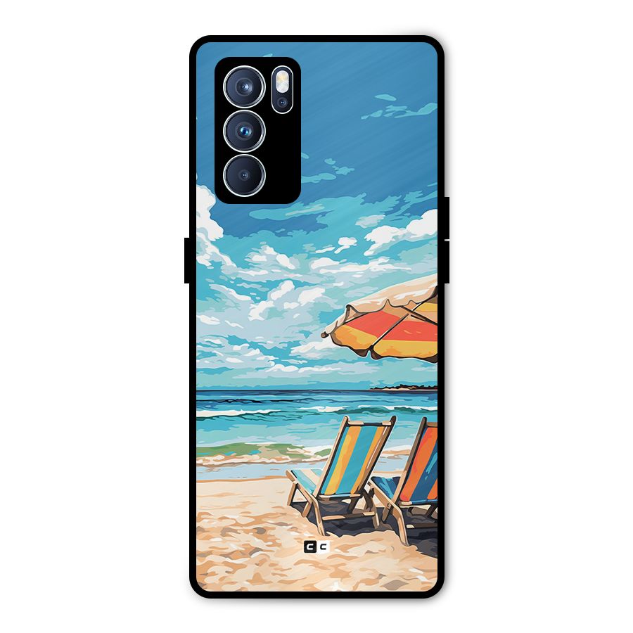 Sunny Beach Metal Back Case for Oppo Reno6 Pro 5G