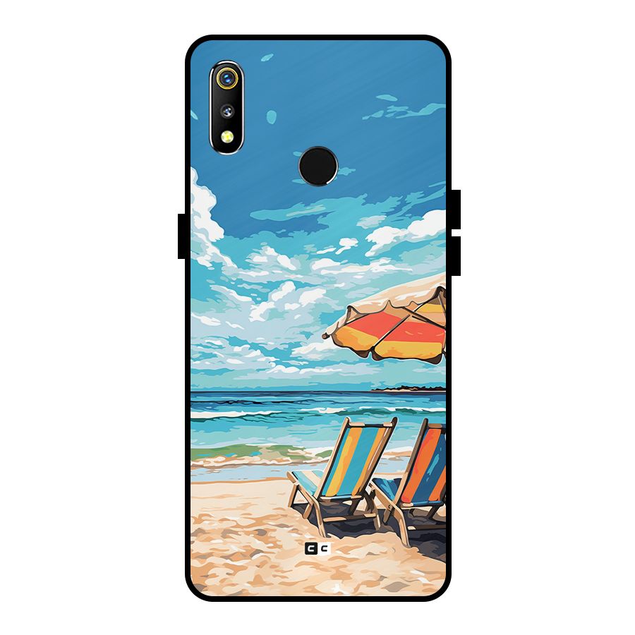 Sunny Beach Metal Back Case for Realme 3i