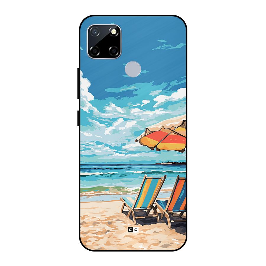 Sunny Beach Metal Back Case for Realme Narzo 30A