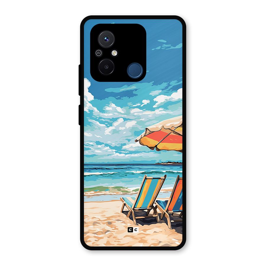 Sunny Beach Metal Back Case for Redmi 12C