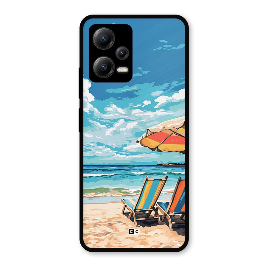 Sunny Beach Metal Back Case for Redmi Note 12 5G
