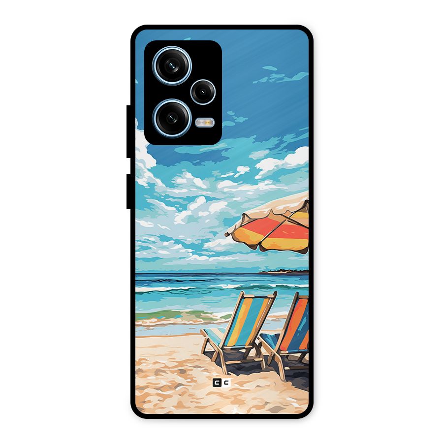 Sunny Beach Metal Back Case for Redmi Note 12 Pro
