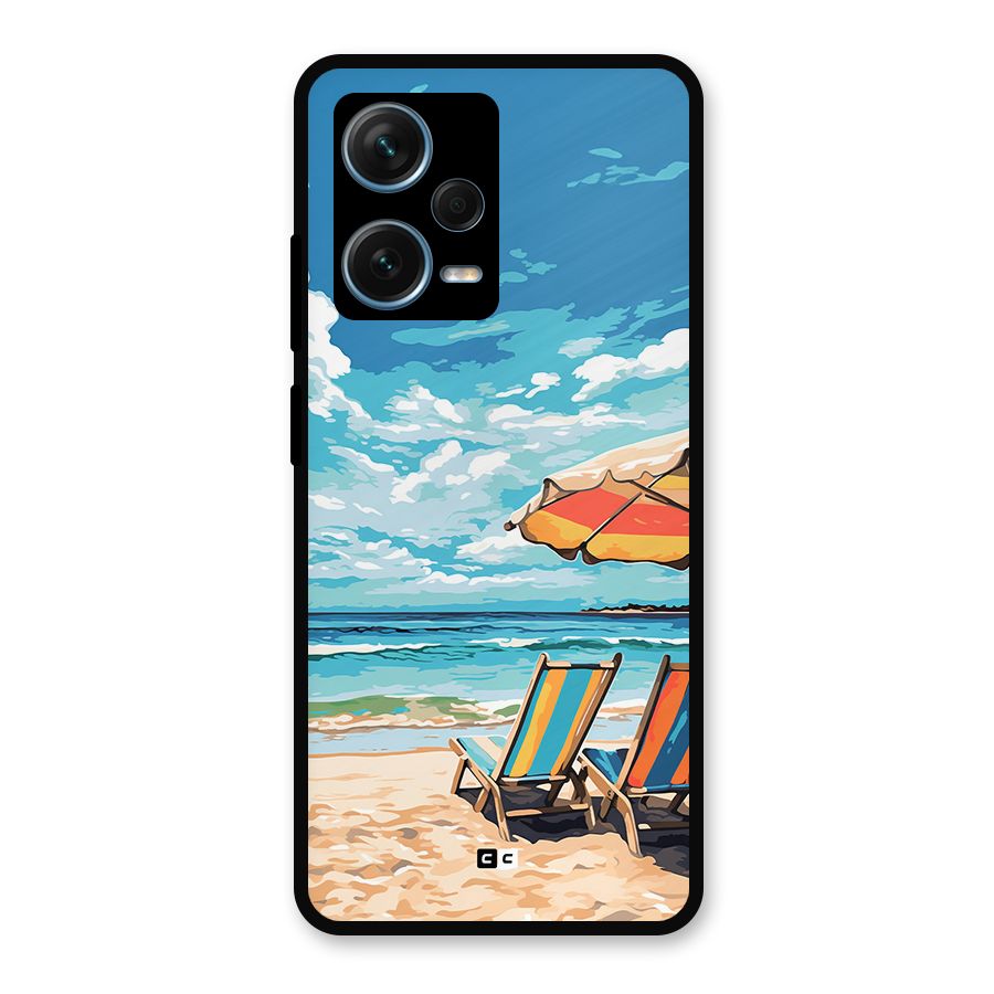 Sunny Beach Metal Back Case for Redmi Note 12 Pro Plus 5G