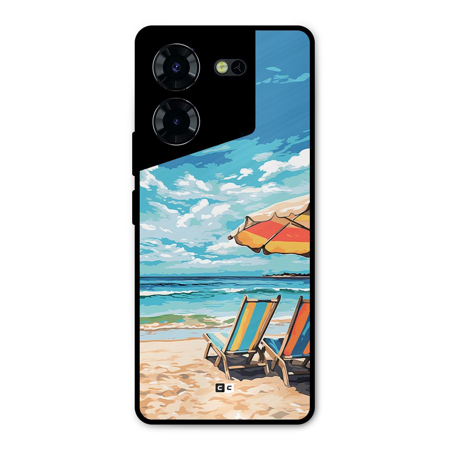 Sunny Beach Metal Back Case for Tecno Pova 5 Pro 5G