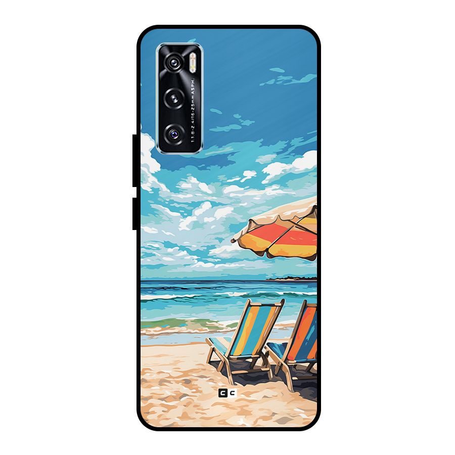 Sunny Beach Metal Back Case for Vivo V20 SE